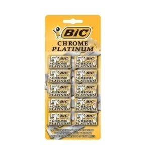 Lamina de Barbear Bic Chrome Platinum cartela 50 unidades